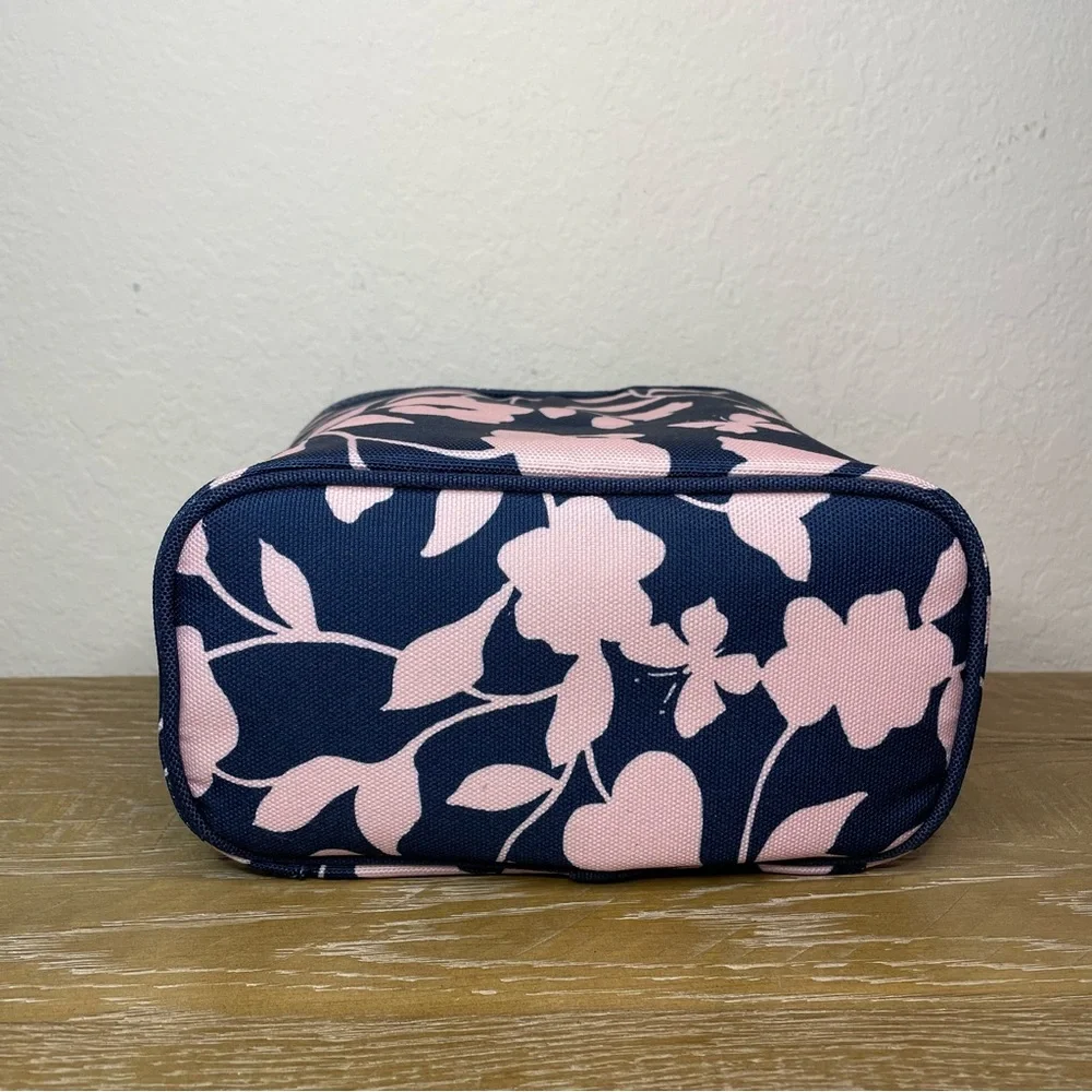 Kate Spade Garden Vine Lunch Tote Pink and Navy Blue
